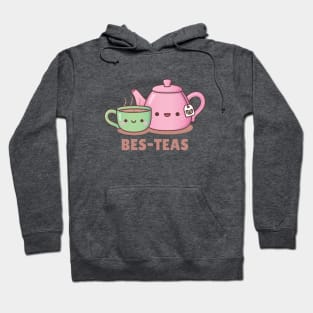 Cute Teacup and Teapot Bes Teas Besties Tea Pun Hoodie